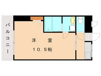 ハビタット(1K/3階)の間取り写真