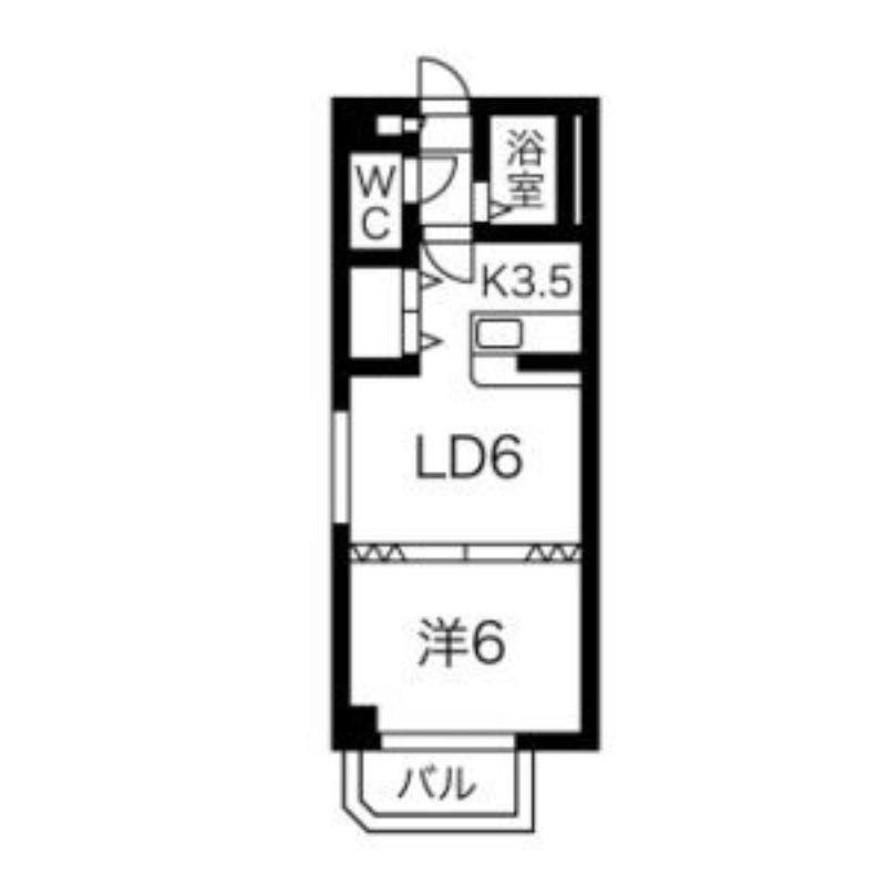 プロシード澄川(1LDK/3階)の間取り写真