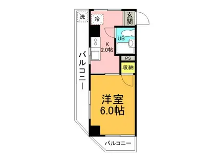 エムズハウス宇品神田(1K/4階)の間取り写真