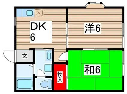 イーストフジ(2DK/2階)の間取り写真