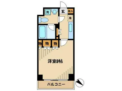 レジディア南雪谷(1K/3階)の間取り写真