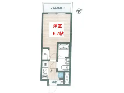 アイディ品川25(1K/3階)の間取り写真