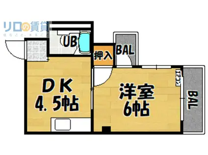 スィートハイツ(1DK/3階)の間取り写真