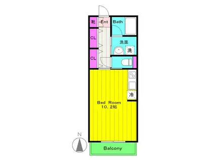 バードタウン9番館(ワンルーム/3階)の間取り写真