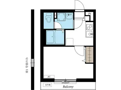 塚越マンション(1K/3階)の間取り写真