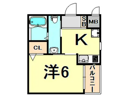 TST稲野駅前(1K/3階)の間取り写真