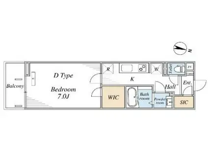 リブリ・西横浜II(1K/1階)の間取り写真
