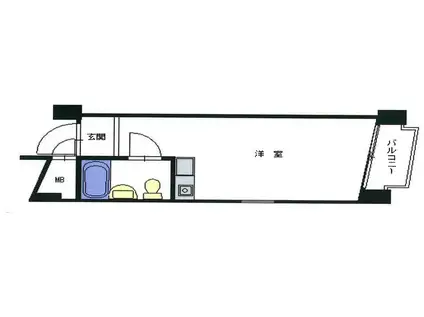 中銀六本木マンション(ワンルーム/4階)の間取り写真