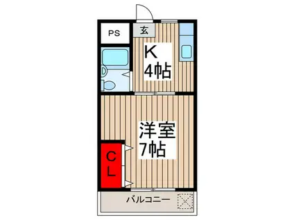 榎本ハイツ(1K/2階)の間取り写真