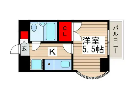 T′S GARDEN南柏(1K/6階)の間取り写真