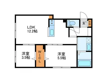 ONE-SOEN ワンーソウエン(2LDK/2階)の間取り写真