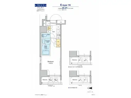 プラウドフラット浅草アベニュー(1K/7階)の間取り写真