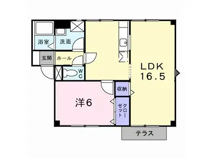 プラドール真砂E(1LDK/1階)の間取り写真