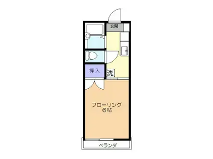 ドミールONO(1K/2階)の間取り写真