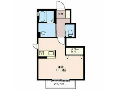 カーサ生桑(ワンルーム/1階)の間取り写真