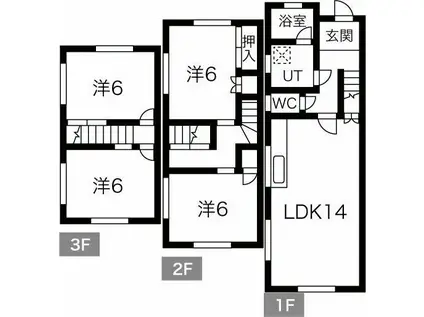ドリームタウン西明石 ハピネスコテージ(4LDK/1階)の間取り写真