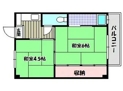ビレッジハウス南野田1号棟(2K/2階)の間取り写真