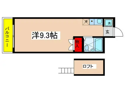 コリーヌ・アビデI(ワンルーム/2階)の間取り写真