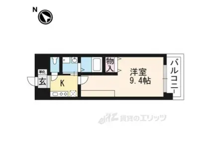 ブエナビスタ南草津(1K/4階)の間取り写真