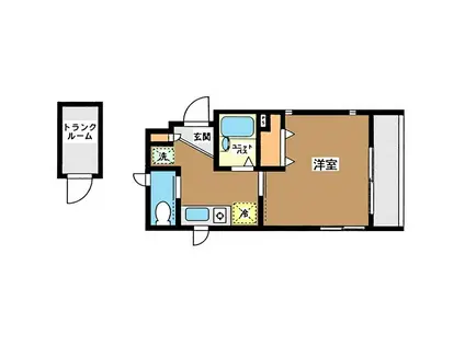 モデニスタ(1K/2階)の間取り写真