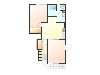 クレア ミュール(2DK/1階)の間取り写真