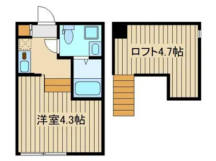 ハーモニーテラス東大泉ツー(ワンルーム/1階)の間取り写真