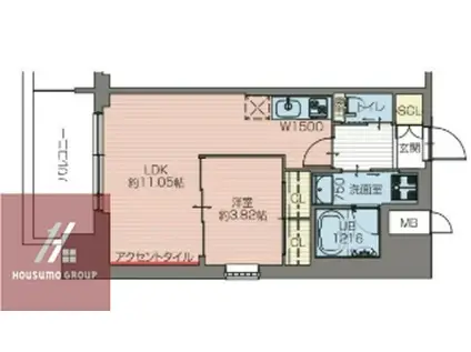 プレジオ難波(1LDK/8階)の間取り写真