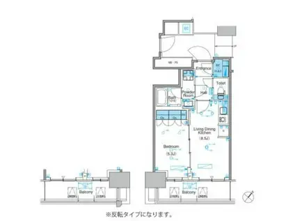 パークアクシス豊洲キャナル(1LDK/11階)の間取り写真