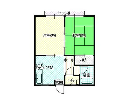 バウハウス松園(2K/1階)の間取り写真