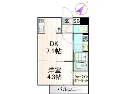 アリエッタ(1DK/1階)の間取り写真