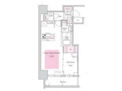 アーバネックス本町(1LDK/15階)の間取り写真