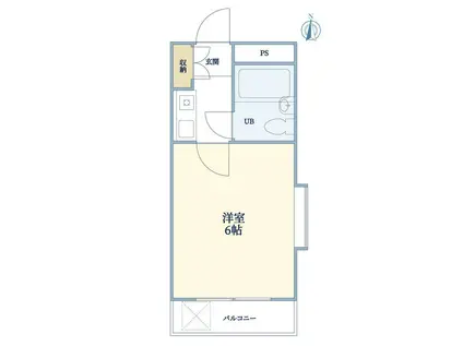 ランデン市谷(1K/1階)の間取り写真