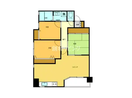ヒルズ文教(3LDK/5階)の間取り写真