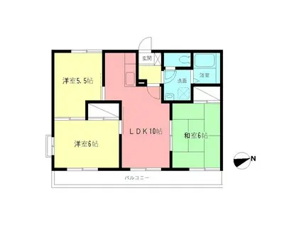 ファミーユ関野(3LDK/3階)の間取り写真