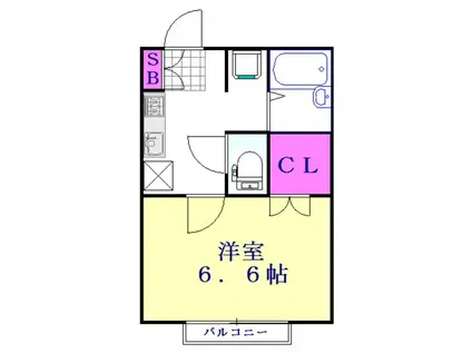 サントリーニⅡ(1K/2階)の間取り写真