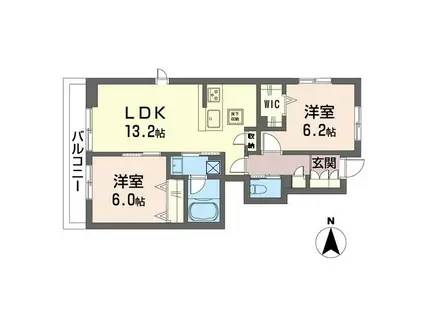 グリーン ベル(2LDK/1階)の間取り写真