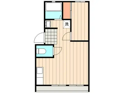 パレス明豊(1LDK/2階)の間取り写真