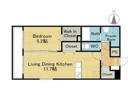 スカイメゾンIV(1LDK/4階)の間取り写真