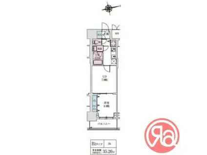 スプランディッド上本町ウエストII(2K/9階)の間取り写真