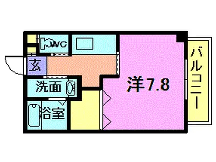 ヴィラむつみ(1K/2階)の間取り写真