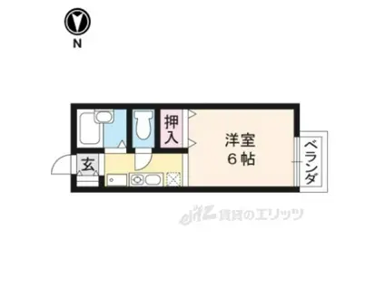 グリーンコーポ下鴨(ワンルーム/1階)の間取り写真