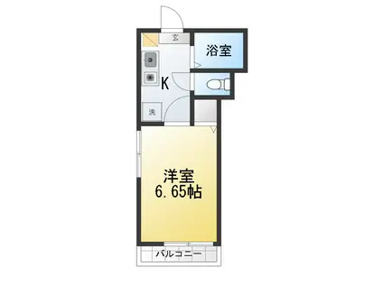 H2ビルディング(1K/4階)の間取り写真