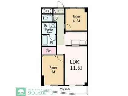 INOVE日野台(2LDK/5階)の間取り写真