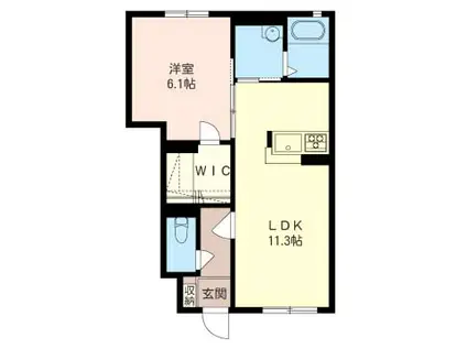 クレアール(1LDK/1階)の間取り写真