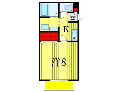 サクセス ヴァリー(1K/1階)の間取り写真