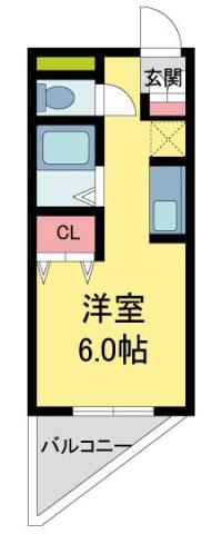 阪急今津線 門戸厄神駅 徒歩5分 3階建 築31年(ワンルーム/2階)の間取り写真