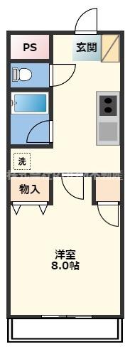 メゾンパークイン(1K/1階)の間取り写真