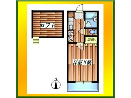 テラス三ツ木(1K/1階)の間取り写真