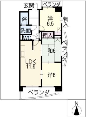 ヒルズ丸和(3LDK/3階)の間取り写真
