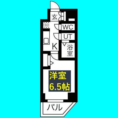 メイクス上前津III(1K/2階)の間取り写真